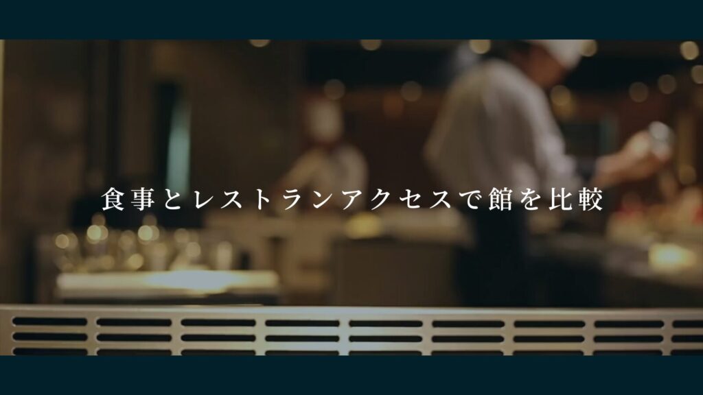 食事とレストランアクセスで館を比較