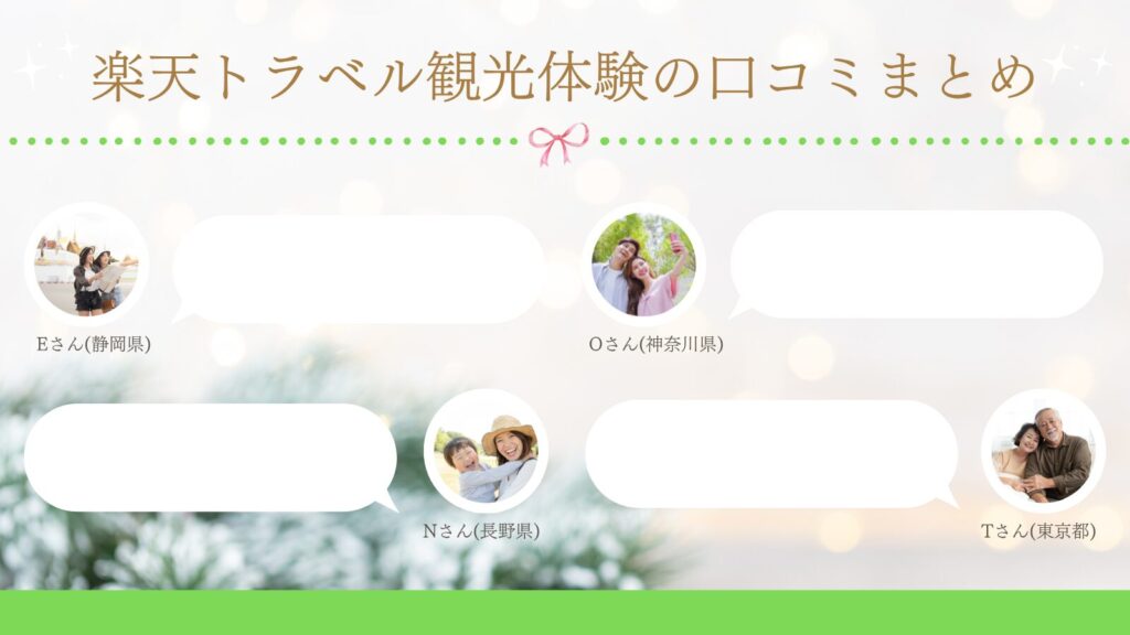 楽天トラベル観光体験の口コミまとめ